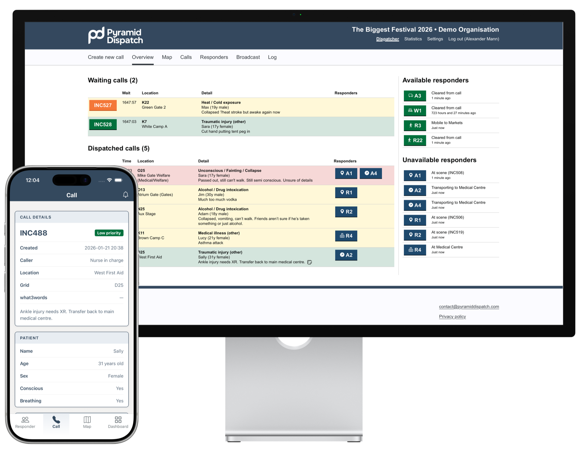 Photo of the desktop app next to an iPhone showing the mobile app